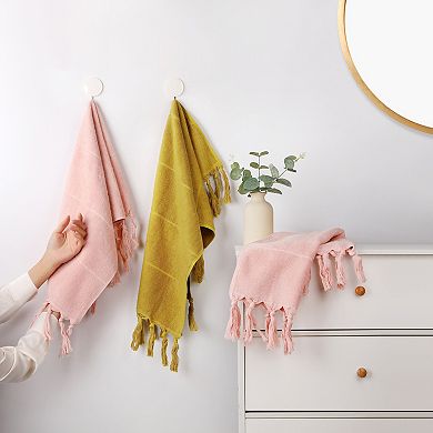 Decorative Turkish Hand Towels Set of 2, Cotton Absorbent Soft Bath Towel Set, 14" x 30"