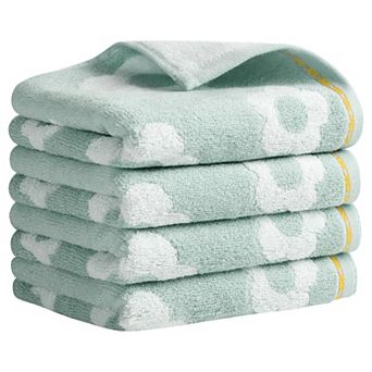 Cute Floral Hand Towels Flower Pattern Cotton Hand Towel Soft Absorbent Towel 4 Pack