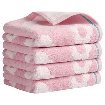 Cute Floral Hand Towels Flower Pattern Cotton Hand Towel Soft Absorbent Towel 4 Pack