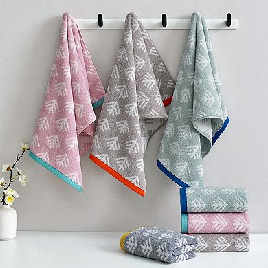 Cute Pattern Cotton Hand Towel Set 14" x 30" Soft Absorbent Hand Towels 2 Pack