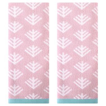 Cute Pattern Cotton Hand Towel Set 14" x 30" Soft Absorbent Hand Towels 2 Pack