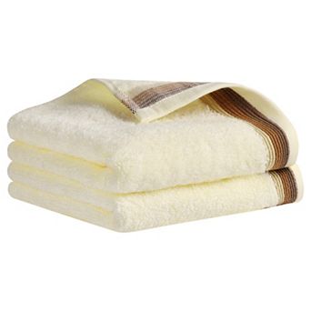 Hand Towels for Bathroom Cotton Striped Pattern Absorbent Soft Hand Towel 14" x 30" 2 pc