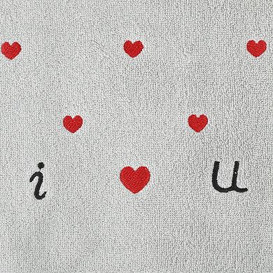 Cotton Hand Towels Letter Heart Love Pattern Bathroom Decorative Absorbent Towel 2 Pack