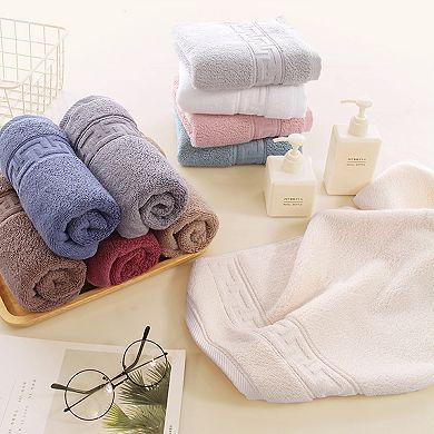 Cotton Hand Towels, 13" x 29" Solid Soft Absorbent Hand Towel for Bathroom, Kitchen 2 Pack