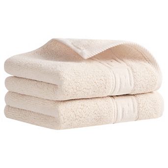 Cotton Hand Towels, 13" x 29" Solid Soft Absorbent Hand Towel for Bathroom, Kitchen 2 Pack