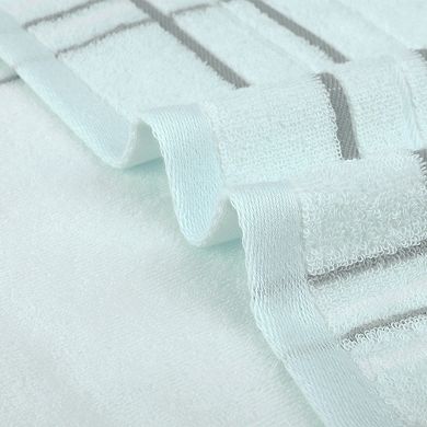 Striped Cotton Hand Towels for Bathroom, 13" x 29" Soft Absorbent Decorative Hand Towel 4 Pack