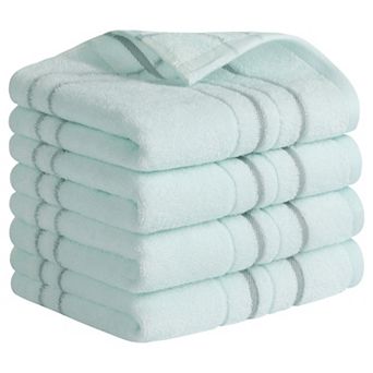 Striped Cotton Hand Towels for Bathroom, 13" x 29" Soft Absorbent Decorative Hand Towel 4 Pack