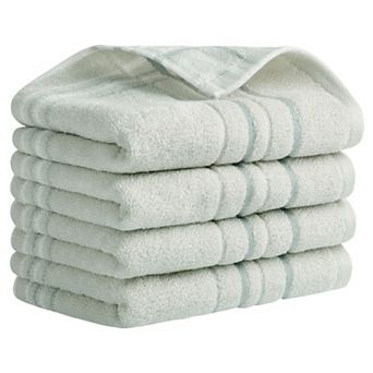 Striped Cotton Hand Towels for Bathroom, 13" x 29" Soft Absorbent Decorative Hand Towel 4 Pack