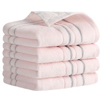 Striped Cotton Hand Towels for Bathroom, 13" x 29" Soft Absorbent Decorative Hand Towel 4 Pack