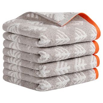 Cute Pattern Cotton Hand Towel Set 14" x 30" Soft Absorbent Hand Towels 4 Pack