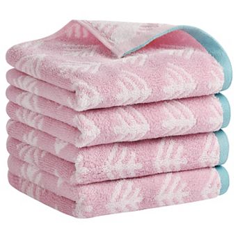 Cute Pattern Cotton Hand Towel Set 14" x 30" Soft Absorbent Hand Towels 4 Pack