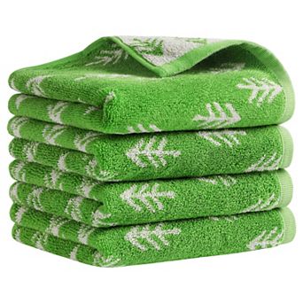Cute Plant Pattern Hand Towels, 14" x 30" Cotton Soft Absorbent Hand Towel 4 Pack