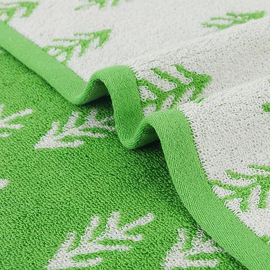 Cute Plant Pattern Hand Towels, 14" x 30" Cotton Soft Absorbent Hand Towel 2 Pack