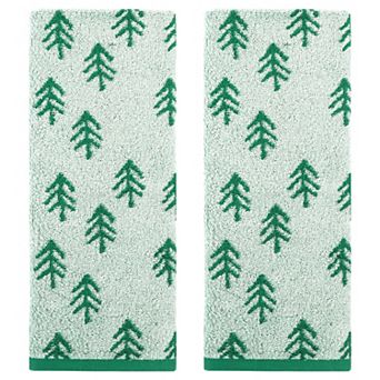 Cute Plant Pattern Hand Towels, 14" x 30" Cotton Soft Absorbent Hand Towel 2 Pack