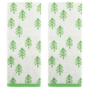 Cute Plant Pattern Hand Towels, 14" x 30" Cotton Soft Absorbent Hand Towel 2 Pack