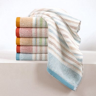 Striped Pattern Hand Towels 13" x 27" Cotton Soft Absorbent Hand Towel Bathroom Towels 4 Pack