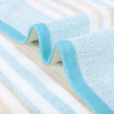 Striped Pattern Hand Towels 13" x 27" Cotton Soft Absorbent Hand Towel Bathroom Towels 4 Pack