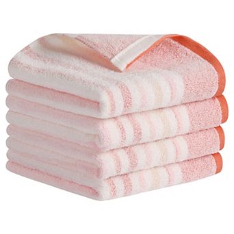 Striped Pattern Hand Towels 13" x 27" Cotton Soft Absorbent Hand Towel Bathroom Towels 4 Pack