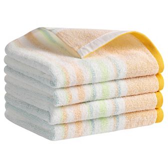 Striped Pattern Hand Towels 13" x 27" Cotton Soft Absorbent Hand Towel Bathroom Towels 4 Pack