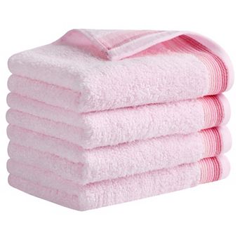 Hand Towels for Bathroom Cotton Striped Pattern Absorbent Soft Hand Towel 14" x 30" 4 pc