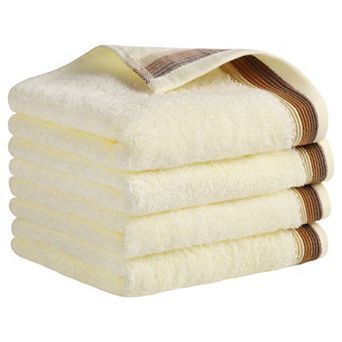 Hand Towels for Bathroom Cotton Striped Pattern Absorbent Soft Hand Towel 14" x 30" 4 pc