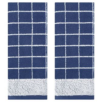 Checkered Hand Towels for Bathroom, Soft Pure Cotton Hand Towel, Farmhouse Home Towels 2 Pack