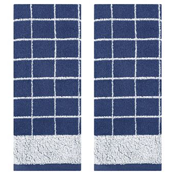 Checkered Hand Towels for Bathroom, Soft Pure Cotton Hand Towel, Farmhouse Home Towels 2 Pack