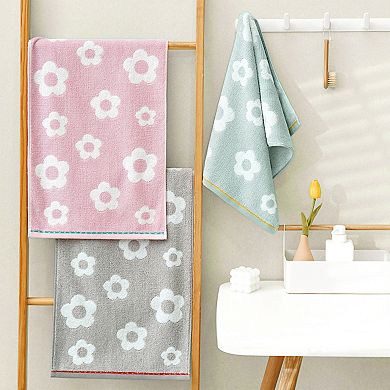Cute Floral Hand Towels Flower Pattern Cotton Hand Towel Soft Absorbent Towel 2 Pack
