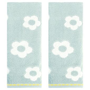 Cute Floral Hand Towels Flower Pattern Cotton Hand Towel Soft Absorbent Towel 2 Pack