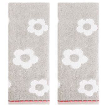 Cute Floral Hand Towels Flower Pattern Cotton Hand Towel Soft Absorbent Towel 2 Pack
