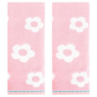 Cute Floral Hand Towels Flower Pattern Cotton Hand Towel Soft Absorbent Towel 2 Pack