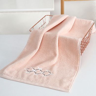 Hand Towels Embroidered Bow Pattern Decorative Towel Cotton Absorbent Soft Hand Towel 4 Pack