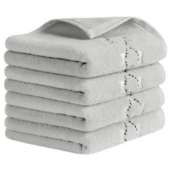 Hand Towels Embroidered Bow Pattern Decorative Towel Cotton Absorbent Soft Hand Towel 4 Pack