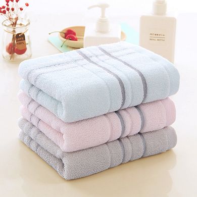 Striped Cotton Hand Towels for Bathroom, 13" x 29" Soft Absorbent Decorative Hand Towel 2 Pack