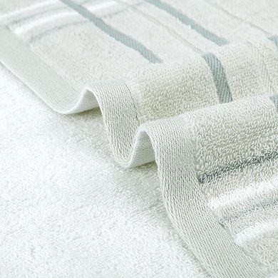 Striped Cotton Hand Towels for Bathroom, 13" x 29" Soft Absorbent Decorative Hand Towel 2 Pack