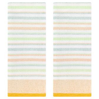 Striped Pattern Hand Towels 13" x 27" Cotton Soft Absorbent Hand Towel Bathroom Towels 2 Pack