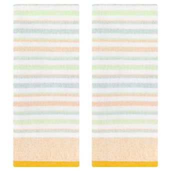 Striped Pattern Hand Towels 13" x 27" Cotton Soft Absorbent Hand Towel Bathroom Towels 2 Pack