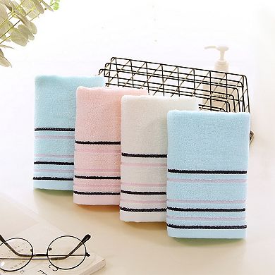 Hand Towels for Bathroom Cotton Striped Pattern Absorbent Soft Hand Towel 13" x 27" 2Pcs