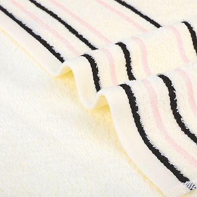 Hand Towels for Bathroom Cotton Striped Pattern Absorbent Soft Hand Towel 13" x 27" 2Pcs