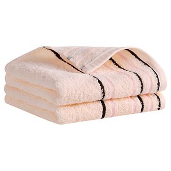 Hand Towels for Bathroom Cotton Striped Pattern Absorbent Soft Hand Towel 13" x 27" 2 pc