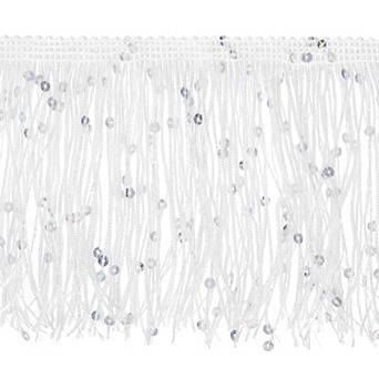 1 Yard of 10cm/4" Sequin Fringe Trim Sparkling DIY Fringe Tassel Trim Ribbon