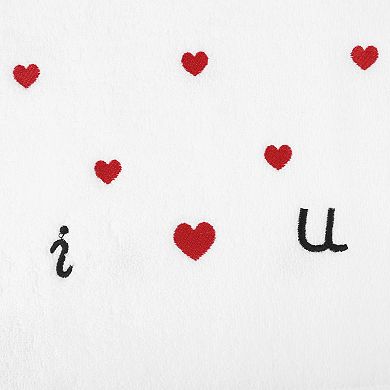 Cotton Hand Towels Letter Heart Love Pattern Bathroom Decorative Absorbent Towel 4 Pack