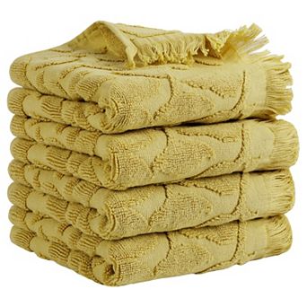 Jacquard Pattern Boho Decorative Hand Towels, Cotton Absorbent Soft Hand Towel 4 pc 14"x30"