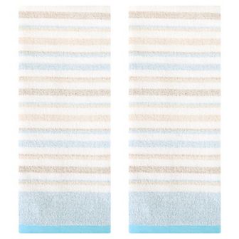 Striped Pattern Hand Towels 13" x 27" Cotton Soft Absorbent Hand Towel Bathroom Towels 2 Pack