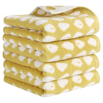 Cute Cartoon Hand Towel Set, 14" x 30" Pure Cotton Hand Towels, Soft Absorbent Towels 4 Pack