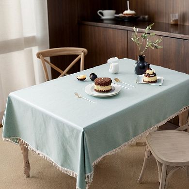 Wrinkle Free Tablecloths, Kitchen Dining Table Cover for Holiday Camping Parties, 86.61"x55.12" 1Pcs