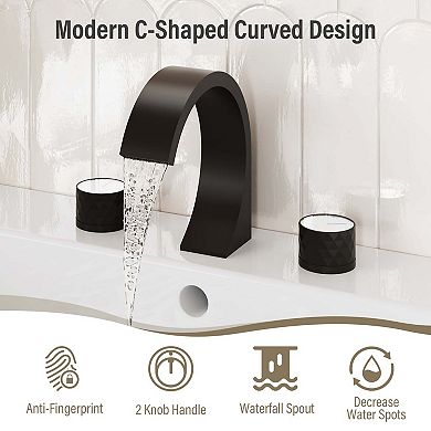 Casainc Widespread Double Handle Bathroom Sink Faucet with Drain