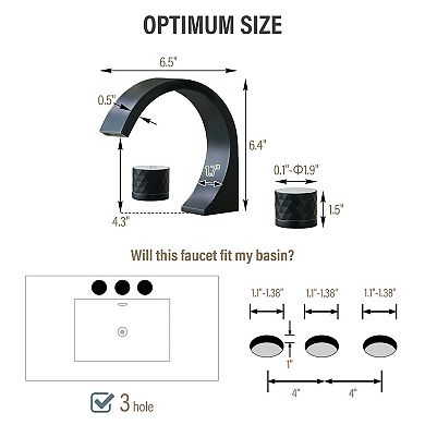 Casainc Widespread Double Handle Bathroom Sink Faucet with Drain