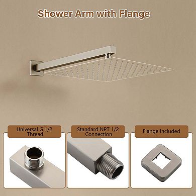 Square Wall-Mount Shower Arm