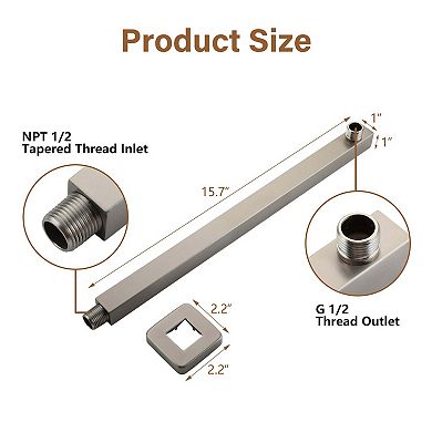 Square Wall-Mount Shower Arm